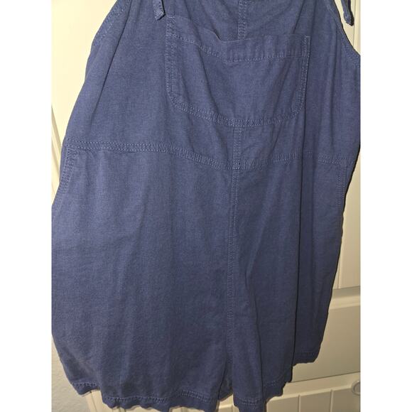 Old Navy Utility Linen Blend Overalls - Beautiful Blue and Adorable Large - Picture 5 of 5